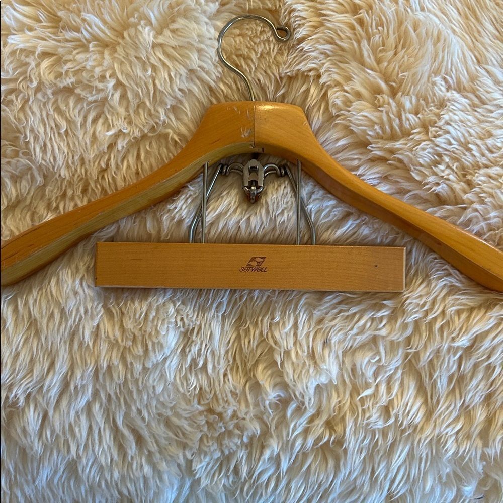 Setwell combination wooden hanger pants or accessory hanger wooden toggle RARE